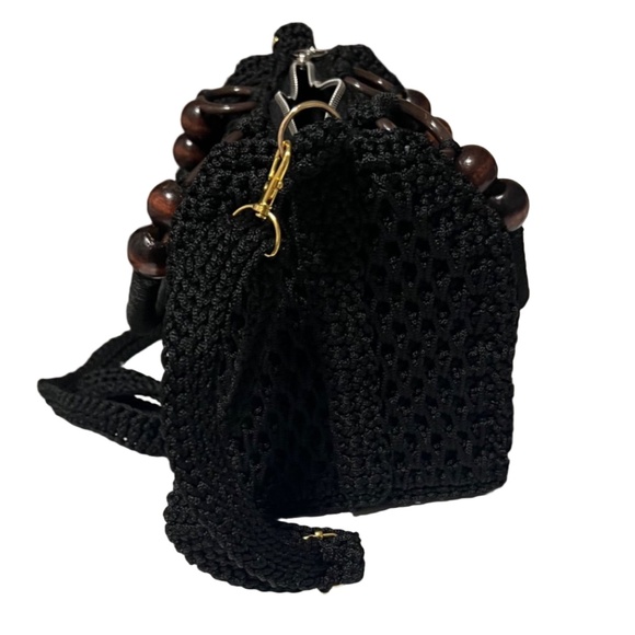 African Handmade Crochet Sling Shoulder Handbag - Picture 5 of 6